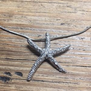 Silver starfish necklace